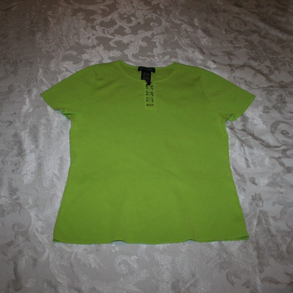 Cable & Gauge Sweater with Goldtone Metal Squares